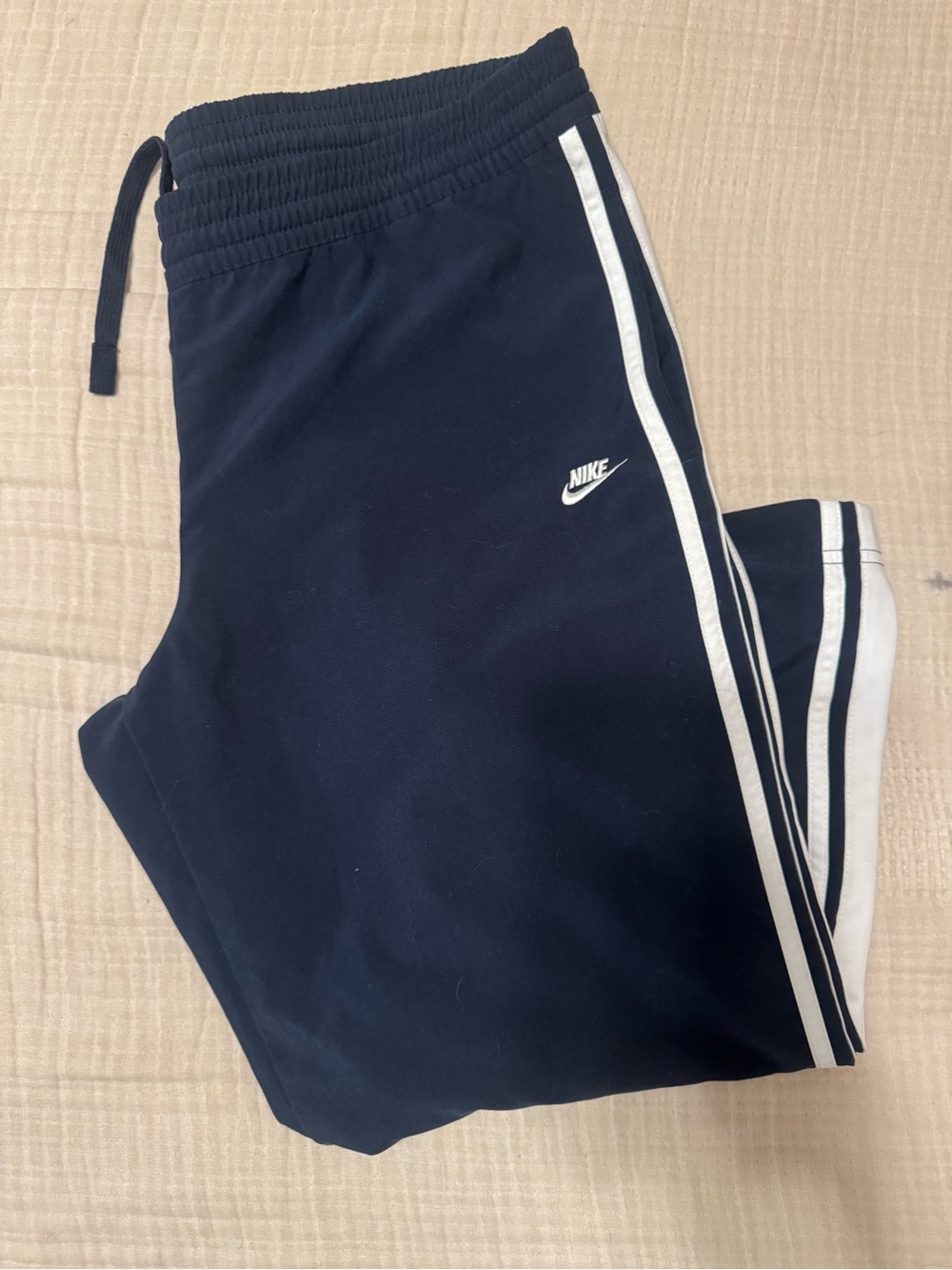 Nike Black Capri Pants with White Stripes